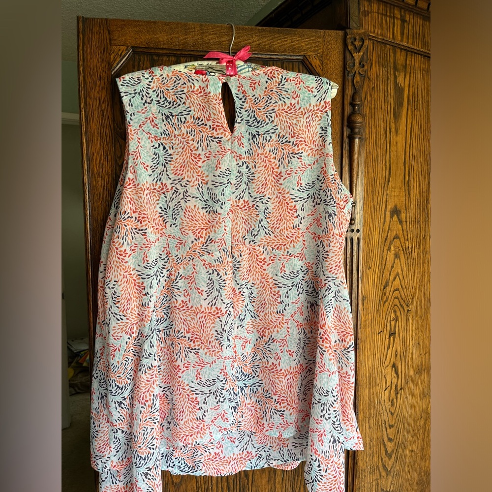 2 Fever Double Layer sleeveless print blouses size large - Picture 5 of 6